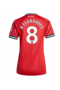 Manchester United Bruno Fernandes #8 Jalkapallovaatteet Naisten Kotipaita 2025-26 Lyhythihainen